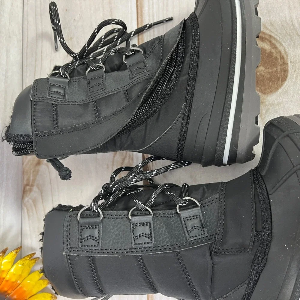 Kids Black Billy Boots Waterproof Winter Zip Up Snow Boots Size Toddler 7‎
